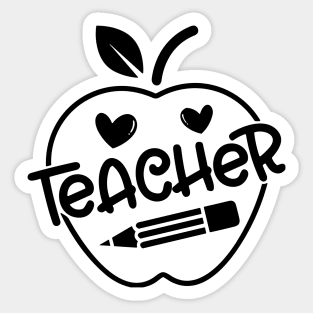 Teacher Sign In An Apple, Pencil, Teacher’s Day Gift Sticker